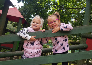 Dzieci bawią sią w ogrodzie.