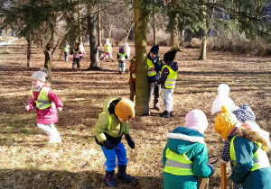 Dzieci obserwują kiełkujące rośliny.