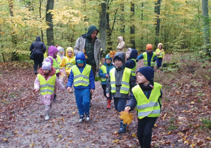 Dzieci na spacerze w lesie