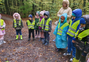 Dzieci słuchają leśnego zadania