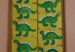 Dzień Dinozaura - praca plastyczna, dinozaury z wykorzystaniem talerzyków papierowych